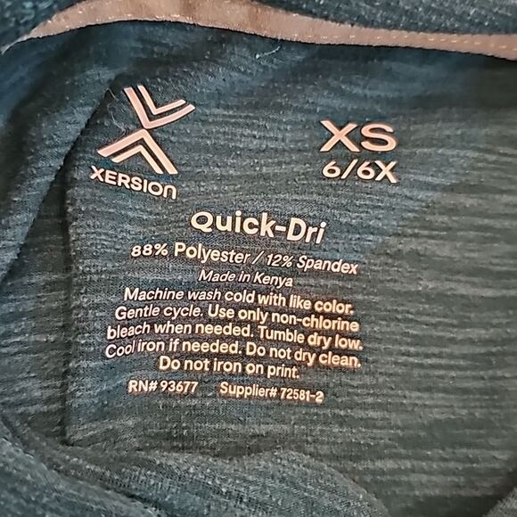 Teal hooded shirt quick-dri size 6-6X - Picture 9 of 10